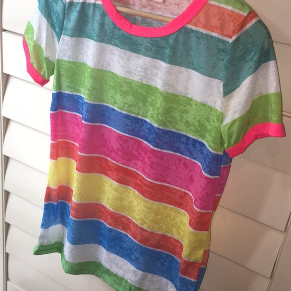 Madelyn's Multi Striped Burnout Tee - Picture 2 of 4
